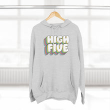 Load image into Gallery viewer, High 5 Vibes Hoodie – Retro 3D Text Fleece Pullover