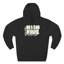 Load image into Gallery viewer, High 5 Vibes Hoodie – Retro 3D Text Fleece Pullover