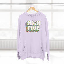 Load image into Gallery viewer, High 5 Vibes Hoodie – Retro 3D Text Fleece Pullover