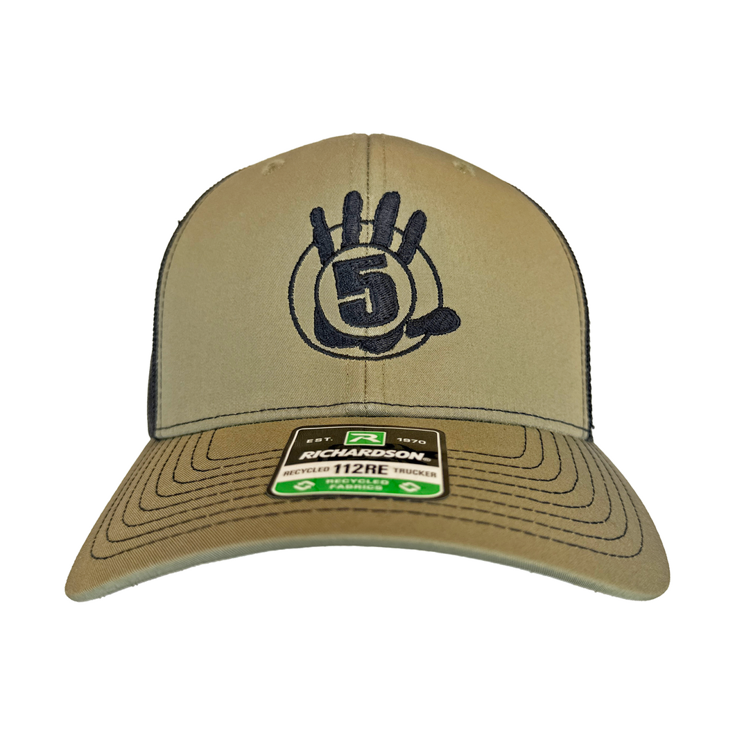Dark Green Trucker Hat with Black Mesh and Black Logo