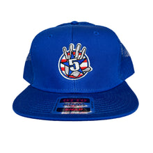Load image into Gallery viewer, Blue Flat Bill with Stripes Logo

