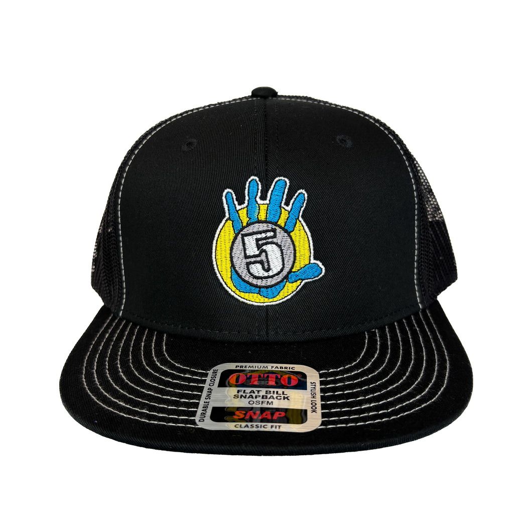 Black Flat BIll White Outline with OG Logo