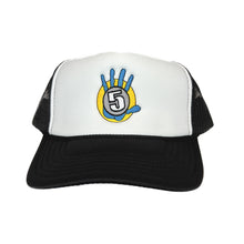 Load image into Gallery viewer, Black Bill White Front Foam Trucker with OG Logo
