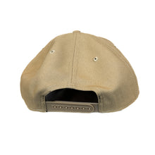 Load image into Gallery viewer, Tan Flat Bill Snapback with Black Logo
