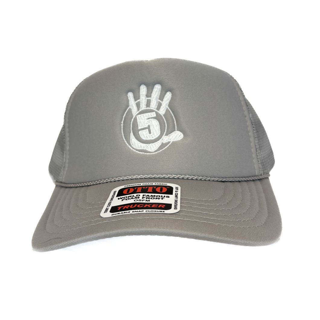 Gray Foam Trucker with White Logo