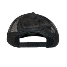 Load image into Gallery viewer, Black Flat Bill Black Outline with Black Logo
