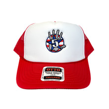 Load image into Gallery viewer, Red Foam Trucker with Stripes Logo
