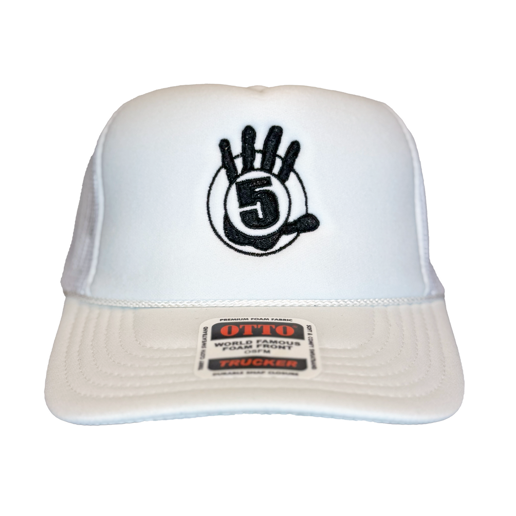 White Foam Trucker with Black Logo