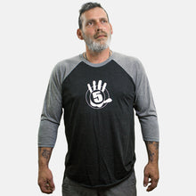 Load image into Gallery viewer, High 5 Baseball Tee - Black + White
