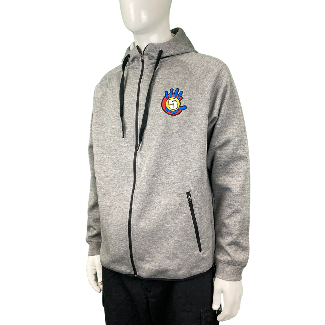 Grey Zip Hoodie - High 5 Colorado Logo